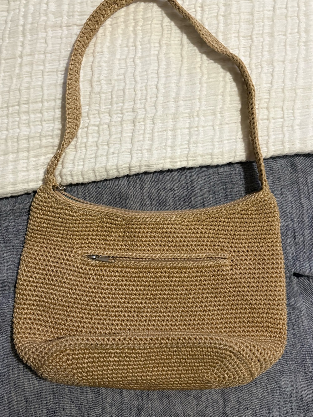 The Sak Woven Shoulder Bag in Tan